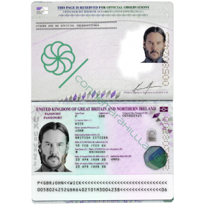 United Kingdom (UK) Fake Passport Template PSD Download Fully Editable File V2
